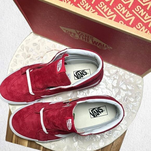 Vans UA SK8-Hi Reissue Pig Suede Red Old Skool Authentic Men's 11 New In Box - Picture 5 of 9